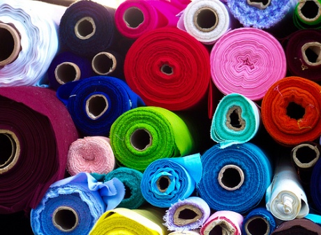 Bolts of Multicolored Fabrics